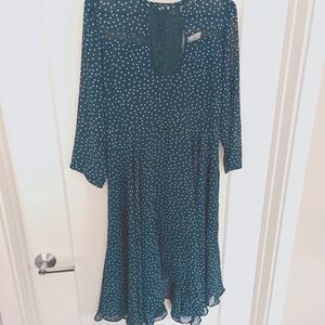 New York &Company Eva Mendes Lace Insert Polka Dot Dress